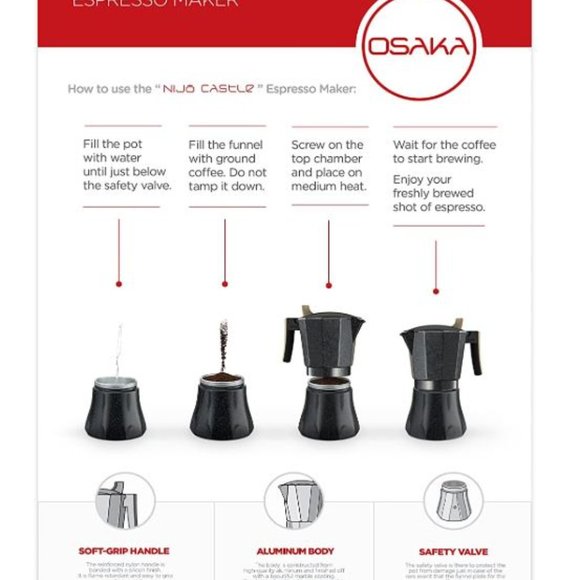 Osaka Stovetop Espresso Maker - Picture 7 of 10